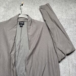 Eileen Fisher Open Front Cardigan Jacket Neutral Gray Brown Pocket Sweater M